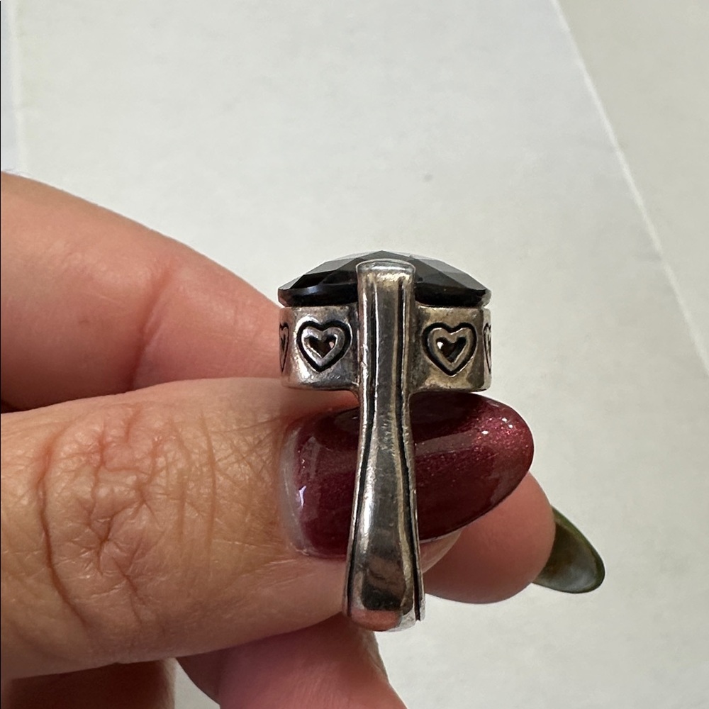 Silver Heart Pattern Brighton Ring - image 5